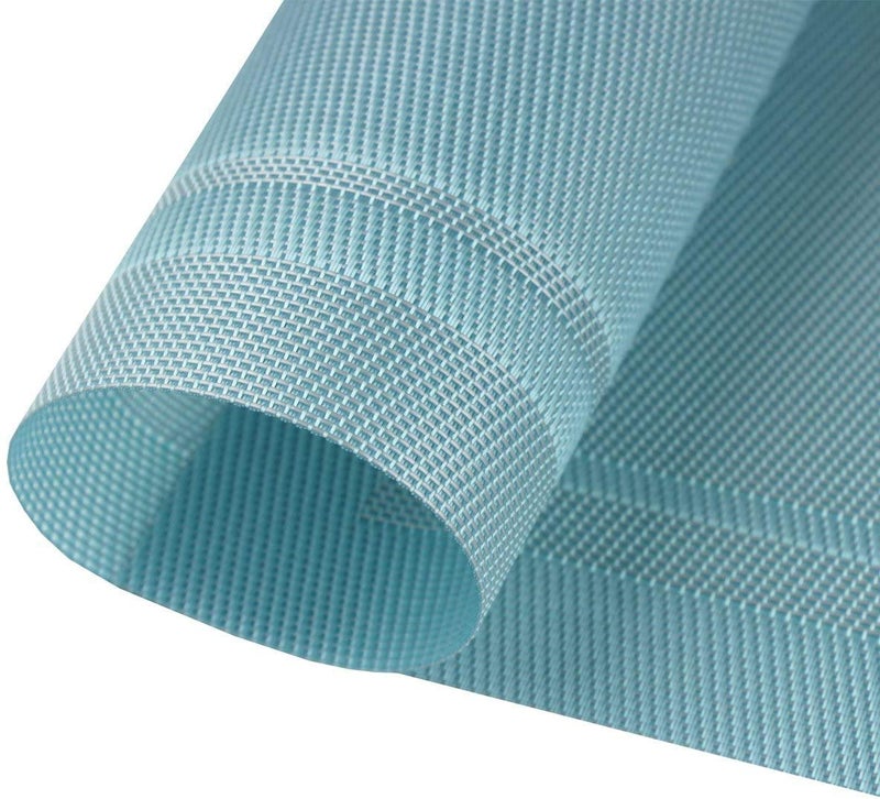 pepplo Washable Easy to Clean PVC Heat-resistant Woven Vinyl Hard Table Placemats for kitchen (Ombre Blue, 12x18 inches) Set of 4pcs - Image 4