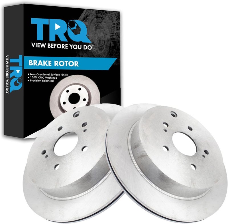 TRQ Rear Brake Rotor Set Vented Compatible with 2009-2013 Suzuki Grand Vitara - Image 1
