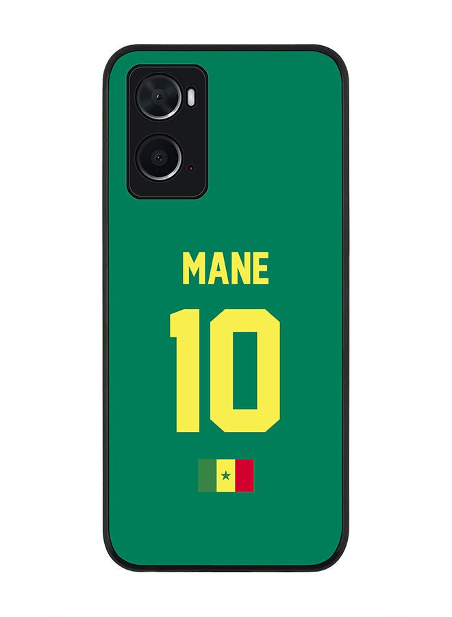 Stylizedd Rugged Black edge case for Oppo A96 4G/A36/A76 Slim fit Soft Case Flexible Rubber Edges Anti Drop TPU Gel Thin Cover - Football Team - Senegal Player Name - Mane - Image 1