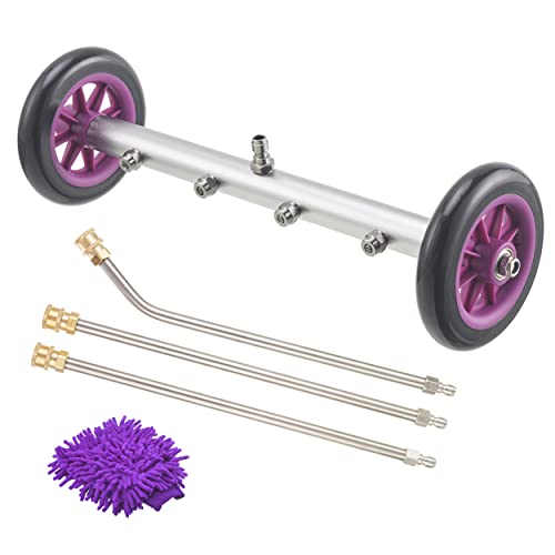 PWACCS Pressure Washer Undercarriage Cleaner – 16 Inch Power Washer Under Carriage Spray – High Pressure Washing Under Car Attachment with 3 Pcs Extension Wand – 4000 PSI - Image 1
