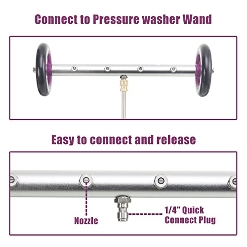 PWACCS Pressure Washer Undercarriage Cleaner – 16 Inch Power Washer Under Carriage Spray – High Pressure Washing Under Car Attachment with 3 Pcs Extension Wand – 4000 PSI - Image 2