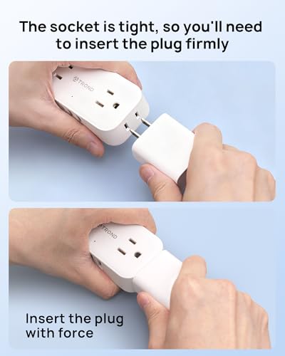 TROND 5FT Flat Extension Cord with Ultra-Thin Outlet Cover, Flat Wall Plug Power Strip with 4 AC 4 USB Ports, Hidden Outlet Extender for Tight Spaces, 10A/1250W, 900J Surge Protection, White - Image 4