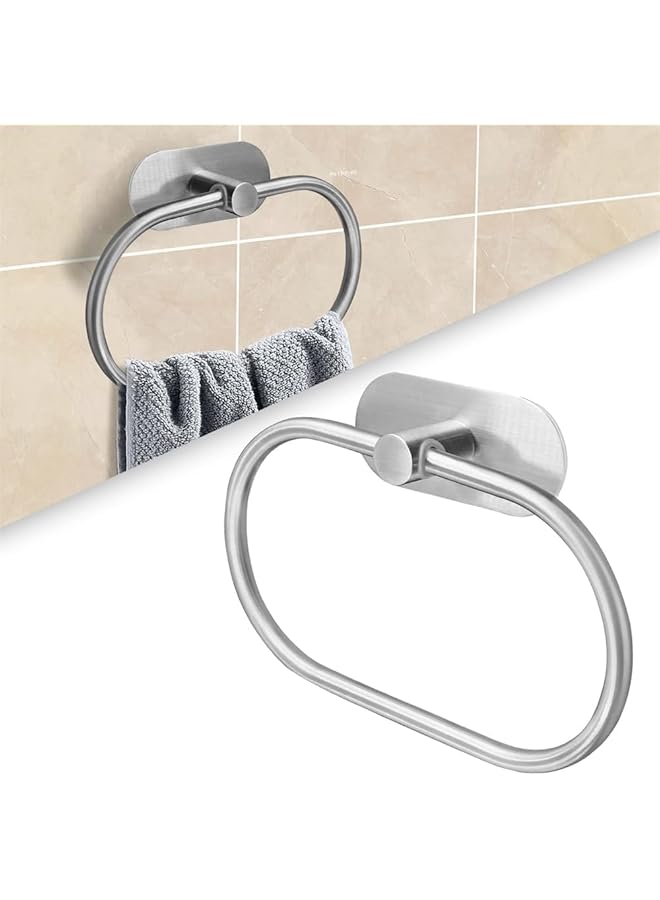 Bath Towel Ring, Wall Mounted Bathroom Hand Towel Ring Holder Stainless Steel Hanger Rustproof