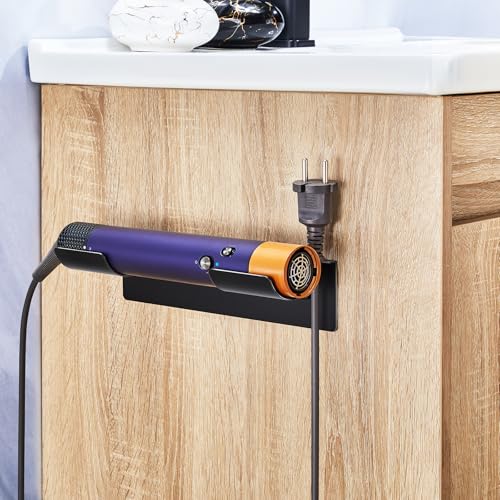 LOXSUN 2 PCS Wall Mount Curling Iron Holder and Hair Tool Organizer with Adhesive, Multifunctional Hot Flat Iron and Hair Straightener Holder Storage Stand for Vanity, Cabinet and Wall, Black - Image 3