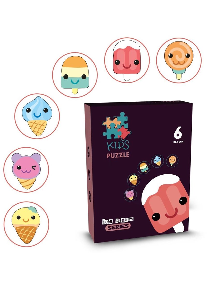 Little Story 6-in-1 Matching Puzzle Educational And Fun Game - Ice Cream - Image 1