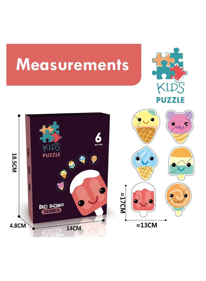 Little Story 6-in-1 Matching Puzzle Educational And Fun Game - Ice Cream - Image 4