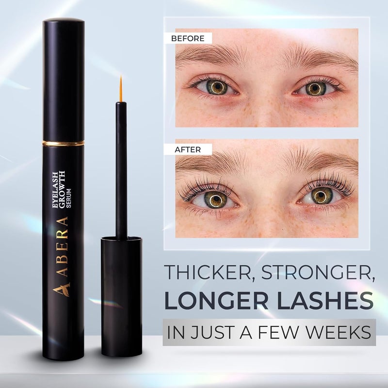 Abera Misan Eyelash Growth Serum Natural Lash Booster with Red Ginseng Biotin Omega 369 Fuller Longer Thicker Lashes Safe for Sensitive Eyes 1 Box - Image 2