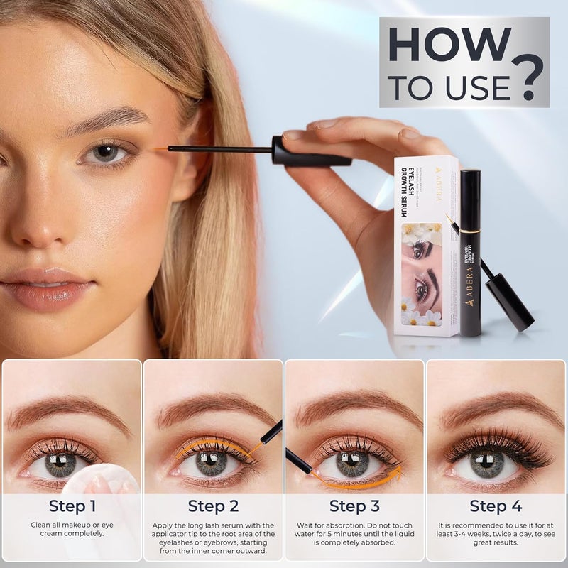 Abera Misan Eyelash Growth Serum Natural Lash Booster with Red Ginseng Biotin Omega 369 Fuller Longer Thicker Lashes Safe for Sensitive Eyes 1 Box - Image 5