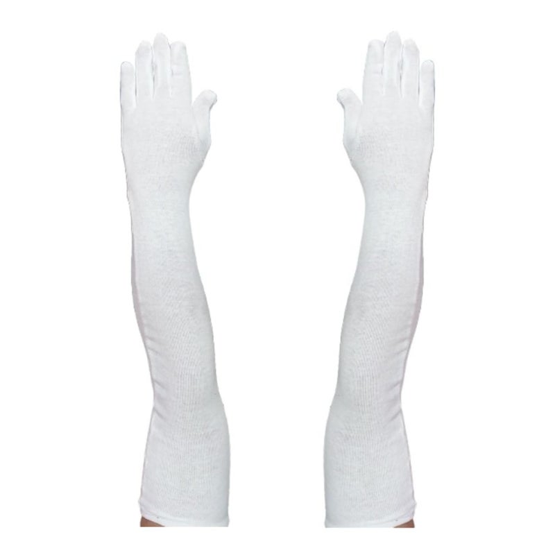 Tradehub® Men's & Women's Cotton Pollution and Sunburn Sunlight Protection Full Hand Gloves arm sleeves glove for Biking and Driving Summer glove Dust - (Pack of 1 Pair,White) - Image 5