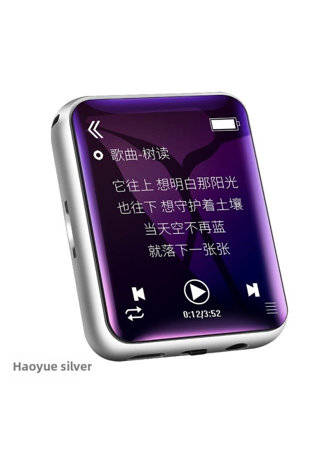 Full Screen Mp3 Mp4 Portable Music Player Student Version Ultra-thin Bluetooth Convenient Mp5 Music Player Mp6-Body Color:Silver Bluetooth Edition [full Screen Metal Case]]-Memory Capacity:8GB + Full Set Of Accessories  - Image 1