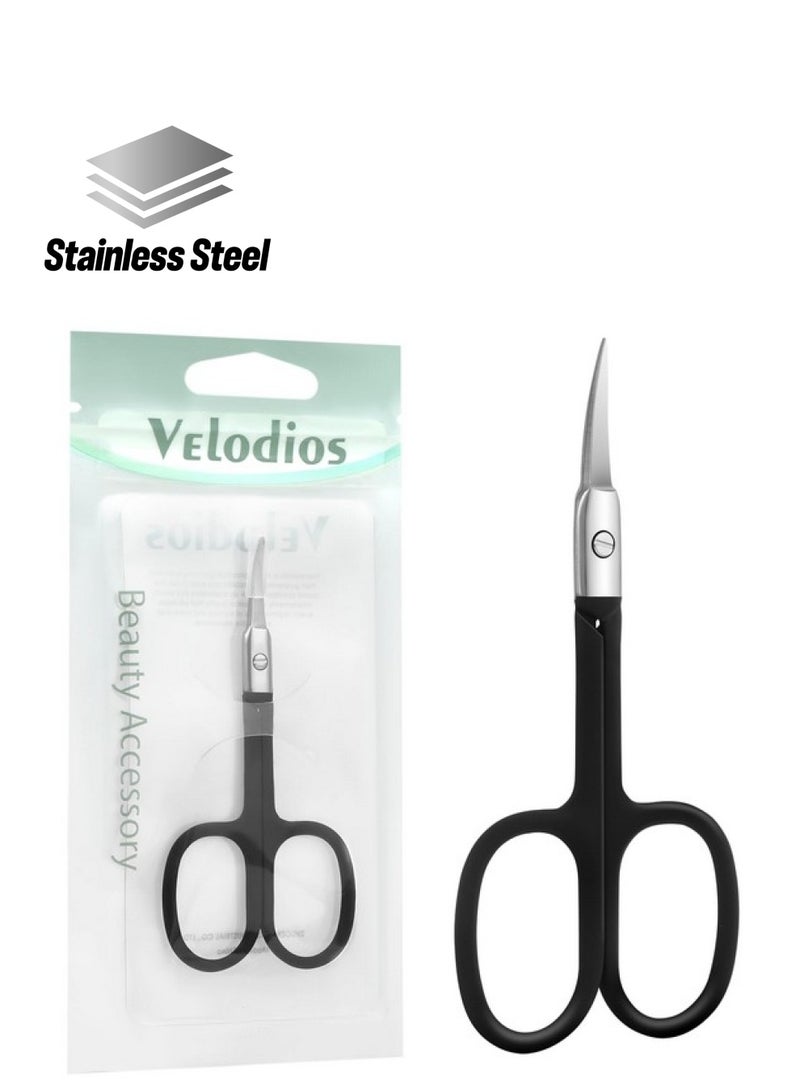 Velodios Elodios Premium Grooming Scissors For Men And Women Curved Tip Clippers For Facial Hair Eyebrow Nose Hair Mustache Beard Eyelashes Ear Cuticle And Dry Skin Grooming Kit - Image 1