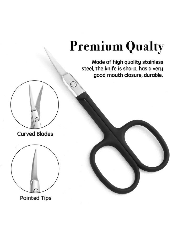 Velodios Elodios Premium Grooming Scissors For Men And Women Curved Tip Clippers For Facial Hair Eyebrow Nose Hair Mustache Beard Eyelashes Ear Cuticle And Dry Skin Grooming Kit - Image 4