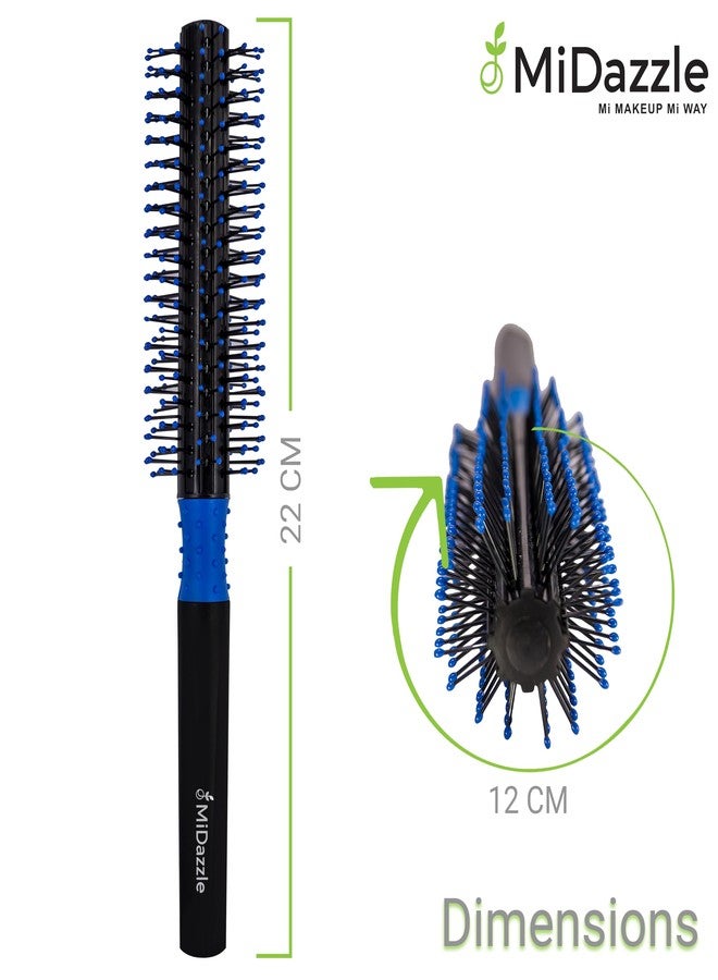 Omidazzle Midazzle Premium Round Hair Brush | Styling, Detangling and Grooming Hair Bursh for Men and Women | Straightens & Detangles Curly Hairs | Reduces Hair Breakage and Promotes Hair Growth | Best Hair Brush for All Hair Types (MIHB0035) - Image 2