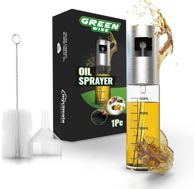 GREEN WISE Oilsprayer for Olive & Vine Oil Spray Bottle, Continuous Spray, 3 OZ, for Cooking, Salad Dressing, BBQ and More - Image 1