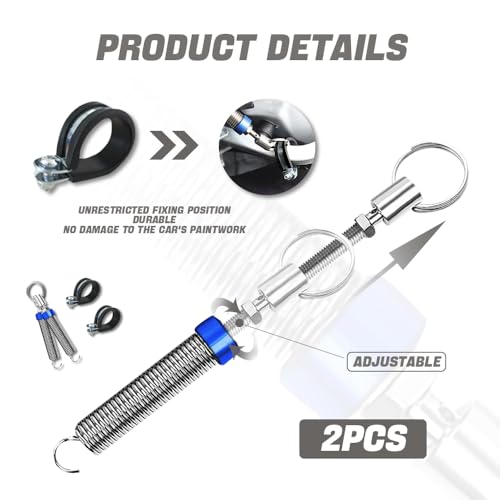 Kutyun 2PCS Car Lift Spring for Trunk, Adjustable Anti-Breakage Auto Trunk Lid with 2 Clamps, Universal Stainless Steel - Image 3