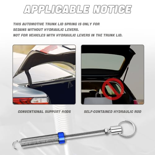 Kutyun 2PCS Car Lift Spring for Trunk, Adjustable Anti-Breakage Auto Trunk Lid with 2 Clamps, Universal Stainless Steel - Image 5