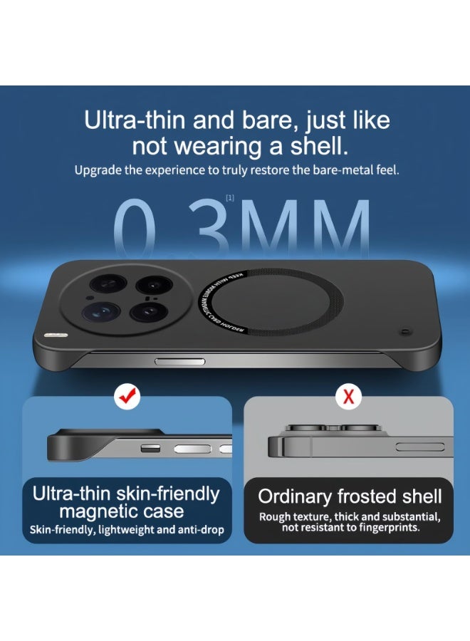 عام غطاء متوافق مع فيفو X300 برو 5G، غطاء هاتف غير لامع بسيط متوافق مع ماج سيف، رفيع جدًا بدرجة حماية عسكرية ضد السقوط بدون حواف، واقي صلب. - Image 5