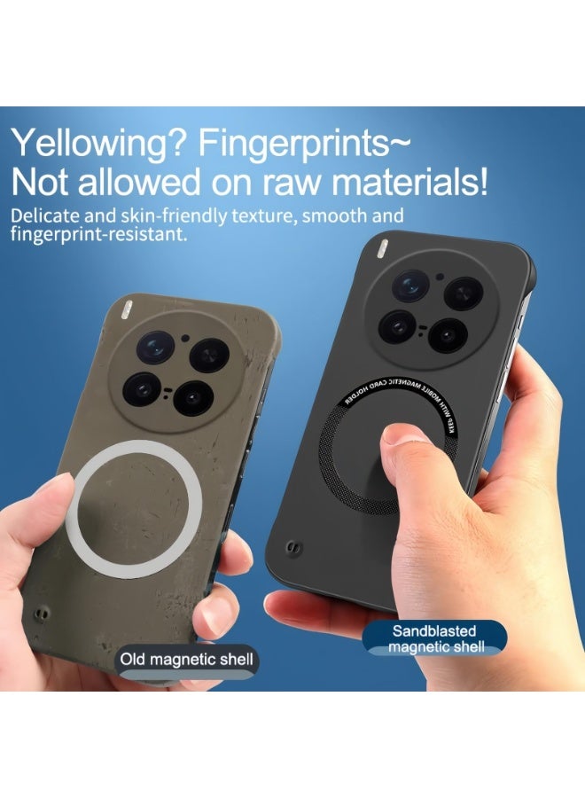 عام غطاء متوافق مع فيفو X300 برو 5G، غطاء هاتف غير لامع بسيط متوافق مع ماج سيف، رفيع جدًا بدرجة حماية عسكرية ضد السقوط بدون حواف، واقي صلب. - Image 4