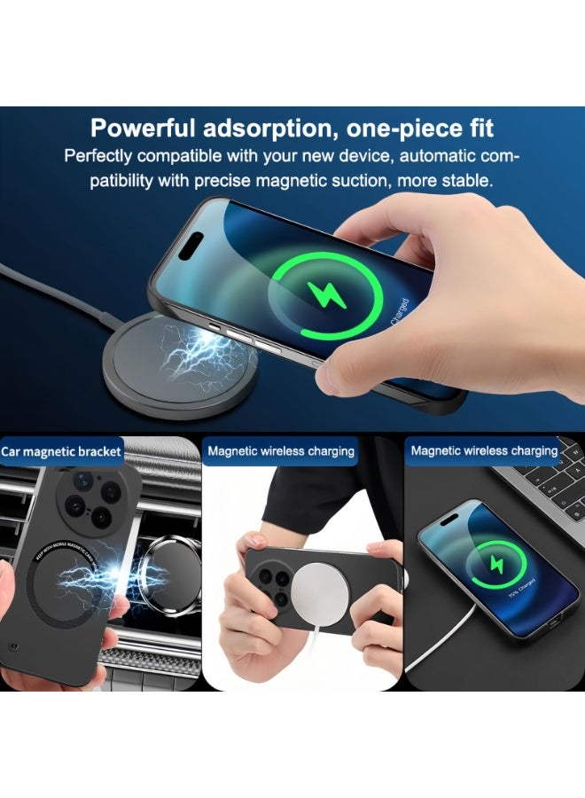 عام غطاء متوافق مع فيفو X300 برو 5G، غطاء هاتف غير لامع بسيط متوافق مع ماج سيف، رفيع جدًا بدرجة حماية عسكرية ضد السقوط بدون حواف، واقي صلب. - Image 3