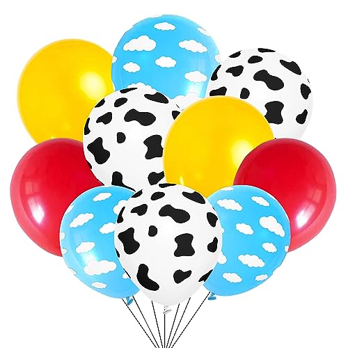 Sondeng Cartoon Balloons Birthday Party Supplies Party Decorations Cow Print Sky Blue Cloud Balloons Arch Garland Kit for Rainbow Cloud Farm Themed Party Decor Favor - Image 1