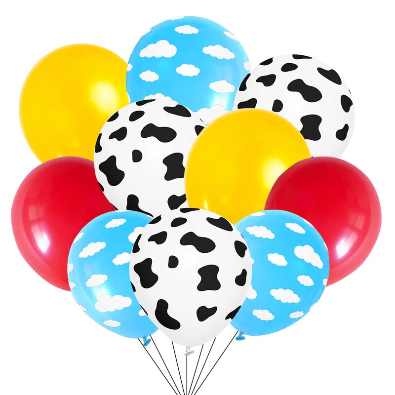 Sondeng Cartoon Balloons Birthday Party Supplies Party Decorations Cow Print Sky Blue Cloud Balloons Arch Garland Kit for Rainbow Cloud Farm Themed Party Decor Favor - Image 2