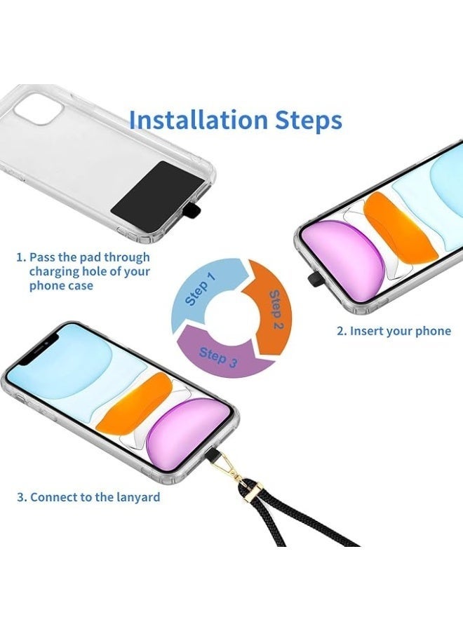 [2 Pack] Phone Lanyard with Phone Patches, Phone Lanyard Adjustable Neck Strap, Universal Detachable Lanyard, Multifunctional Patch Strap Wrist with Cell Phone Patch - Image 3