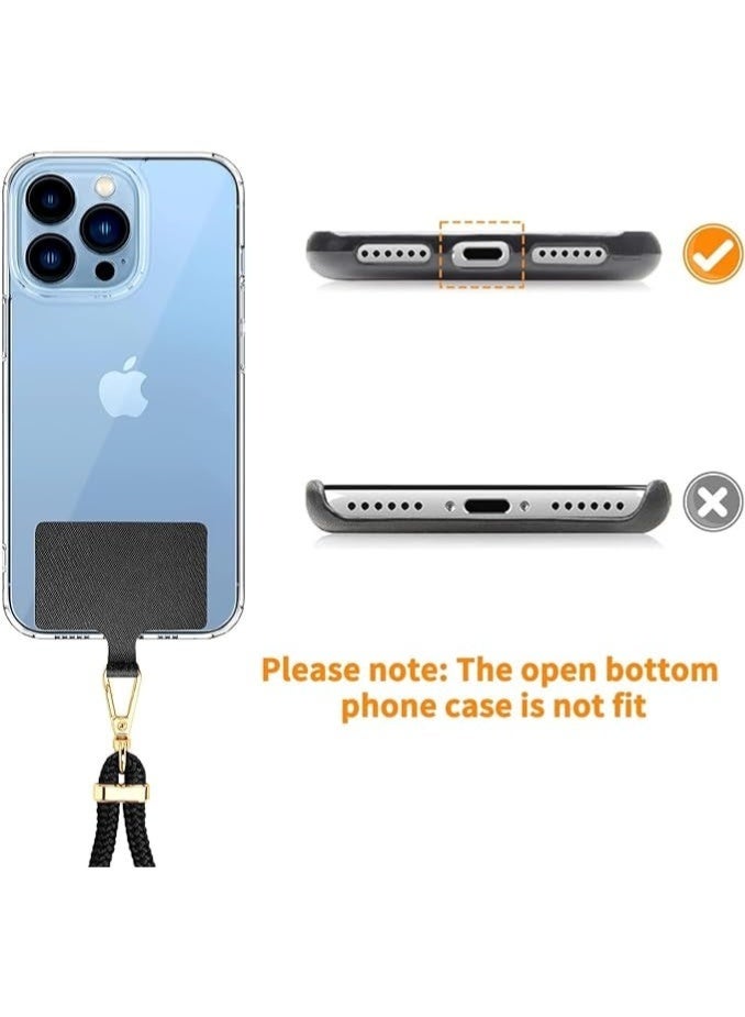 [2 Pack] Phone Lanyard with Phone Patches, Phone Lanyard Adjustable Neck Strap, Universal Detachable Lanyard, Multifunctional Patch Strap Wrist with Cell Phone Patch - Image 2