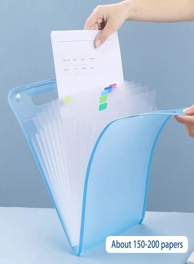 TENDULA حامل ملفات محمول من تندولا، مجلد ملفات عمودي A4 مع 13 جيبًا ومقبض، منظم ملفات قابل للتوسيع مع ملصقات فهرسة ملونة، مقاس A4 (عبوة من قطعة واحدة) - Image 3