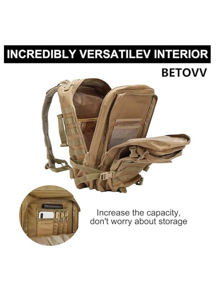 WINEENEE 45L Military Tactical Backpack for Men Waterproof Hiking Bag for Camping Travel Gym Work Large Durable Outdoor Sport Backpack Anti-Theft Perfect for Desert Trips Picnics - Image 5