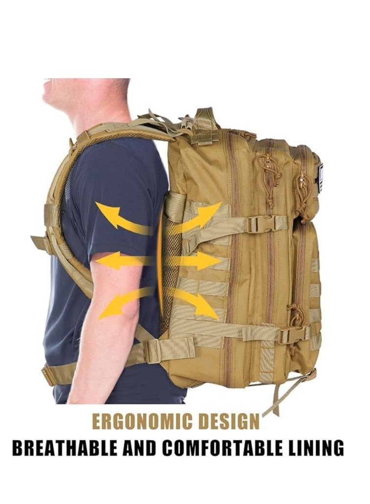 WINEENEE 45L Military Tactical Backpack for Men Waterproof Hiking Bag for Camping Travel Gym Work Large Durable Outdoor Sport Backpack Anti-Theft Perfect for Desert Trips Picnics - Image 4