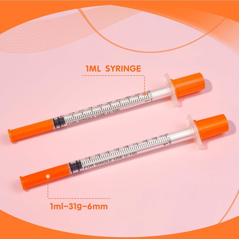 BeHerk 1ml/cc 31G 1/4 Inch Syringes, Disposable Syringe, Individual Wrapped, 20 Pack - Image 4