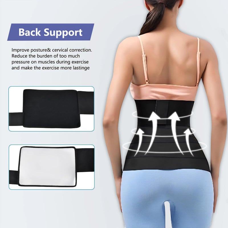 AMZBOSS Waist Trainer for Women Belly Fat, Bandage Wrap Corset Shapewear, Postpartum Belly Band, Tummy Control Waist Cincher, Long Torso Sweat Band Black - Image 4