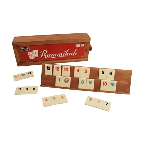 Front Porch Classics, Rummikub Vintage Edition in All-Wood Storage Case with 4 Built-in Player Trays and 106 Rummikub Tiles, for 2 to 4 Players Ages 8 and Up - Image 1