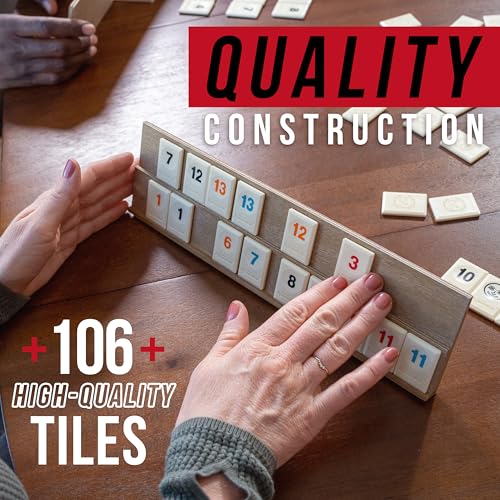 Front Porch Classics, Rummikub Vintage Edition in All-Wood Storage Case with 4 Built-in Player Trays and 106 Rummikub Tiles, for 2 to 4 Players Ages 8 and Up - Image 5