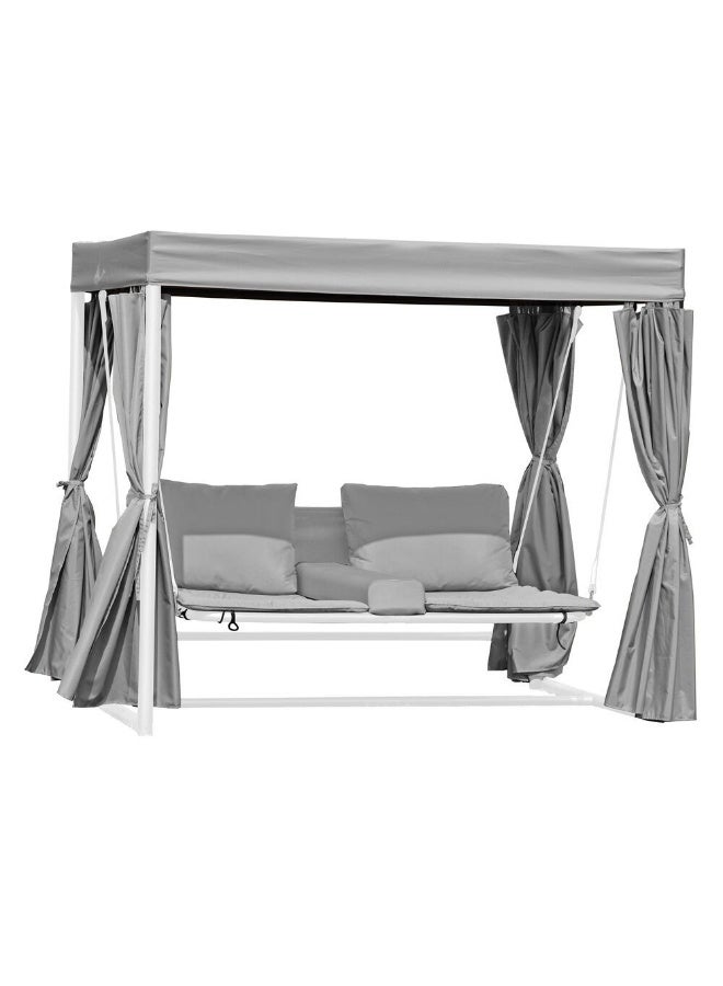 DANUBE HOME Ellora Daybed Cum Swing  | 2-Seater Hammock Chair | Modern Design Hanging Chair | Two Seat Swing Chair For Indoor Outdoor Garden Patio L 230 x W 182 x H 210 cm - White - Image 2