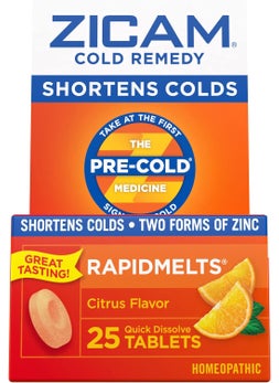 ZICAM Zicam Cold Remedy Zinc Rapidmelts, Citrus Flavor, 25 Count (Pack of 2) 