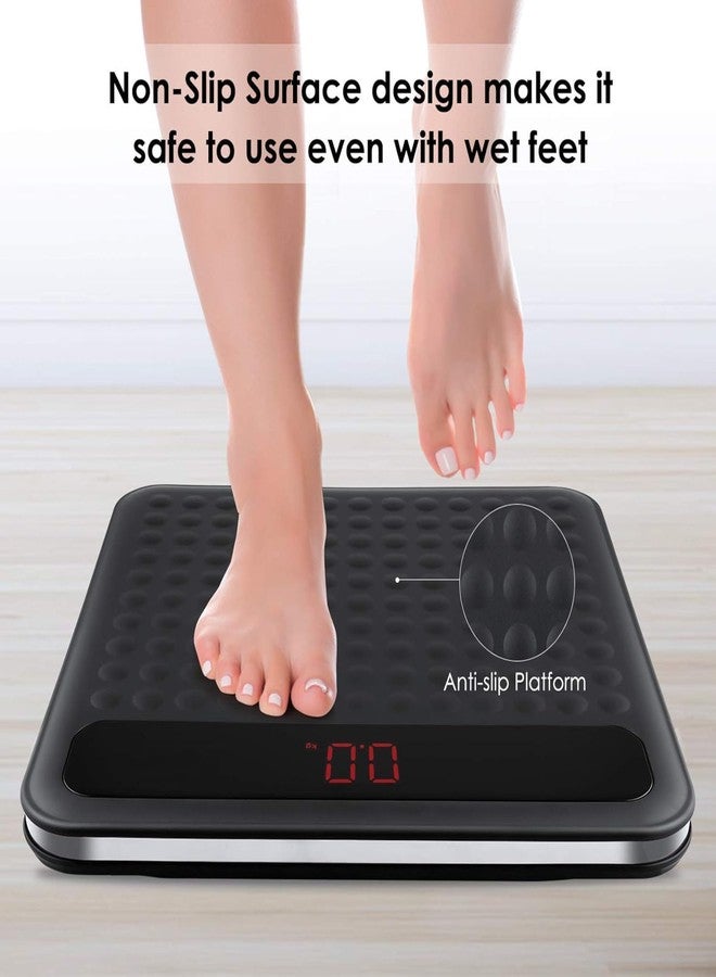 Uten Digital Body Weight Bathroom Scale, High Precision Measurements Scales with Step-On Technology, Large Non Slip Silicone Platform and LCD Digital Display, 400lbs/180kg Capacity - Image 4