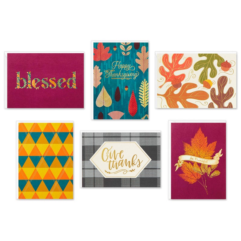 Hallmark Thanksgiving Cards Assortment  Give Thanks (24 Assorted Seasonal and Blank Cards with Envelopes) - Image 1