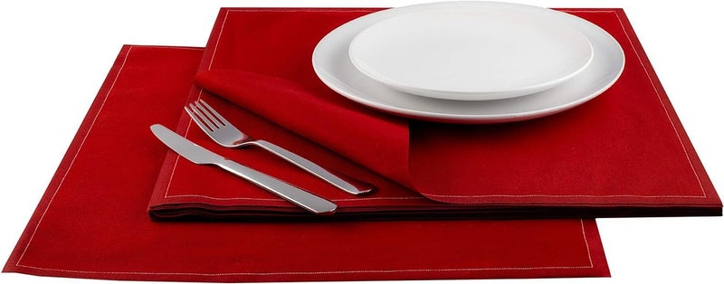 FIVE STAR NAPKINS مناديل فايف ستار 100% قطن مناديل عشاء فاخرة مناديل عشاء مناديل قابلة للتصرف مناديل للأحداث اليومية الاستقبالات مناديل الحفلات خدمات الطعام حفلات الزفاف مناديل قطن بالجملة 25 أحمر - Image 1