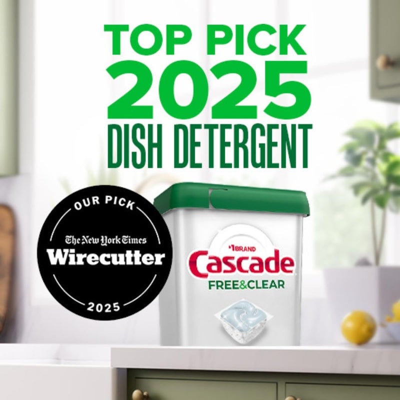 Cascade Free & Clear Dishwasher Pods, Dishwasher Detergent, Dish Detergent Soap, Lemon Essence, 19 Count - Image 2
