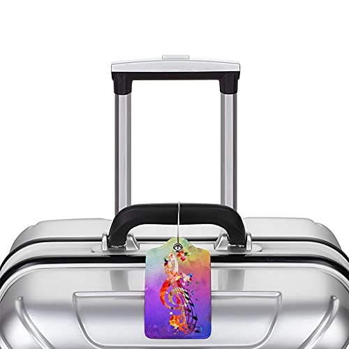 Yilad Purple Music 2 Pcs Luggage Tags, Suitcases & Travel Bag Tag Privacy Cover ID Name Label with Stainless Steel Loop Address Card Travel Bag Suitcase - Image 5