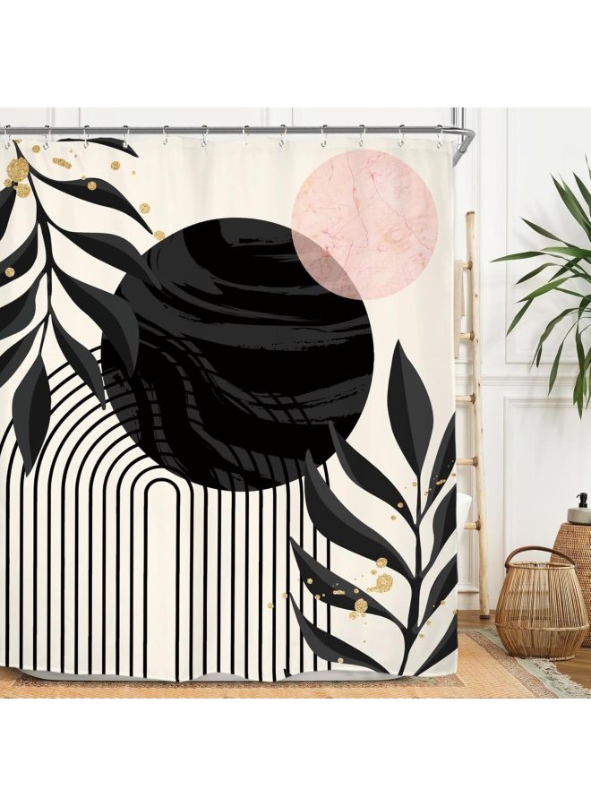 Plaid Waterproof Shower Curtain, Mildew-proof Bathroom Toilet Shower Parion Curtain