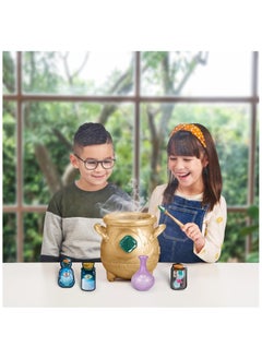Magic Mixies Magic Mixies Gold Cauldron | Spellbook & Magic Ingredients | Create a Plush Friend | Mystical & Enchanting Playset for Kids  - Image 2