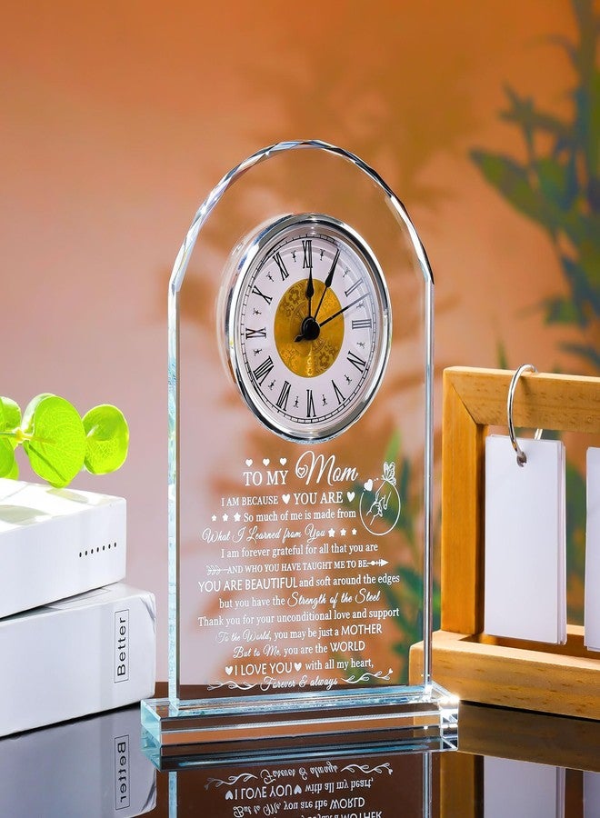 Movdyka Birthday Gifts for Mom from Daughter Son, to My Mom Gifts for Christmas Unique Crystal Clock, Best Mother Ever Present Ideas for Thanksgiving, Wedding, Valentines, Mothers Day - Image 2
