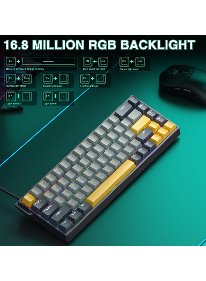 AULA WIN68 HE MAX Gaming Keyboard, RGB Backlit Wired Mechanical Gaming Keyboard, Adjustable Actuation Fast Trigger Mode, 8KHz Polling Rate, Hall Effect Magnetic Keyboard - Image 5