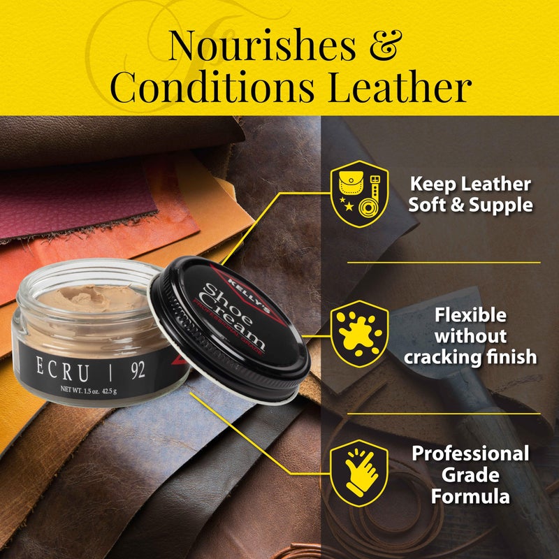 KELLYS Kelly's Ecru Shoe Polish 1.5 oz - Professional Leather Shoe Cream - Image 5