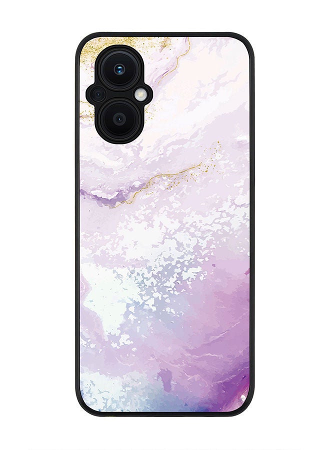 Stylizedd Rugged Black edge case for Oppo Reno7 Z  Slim fit Soft Case Flexible Rubber Edges Anti Drop TPU Gel Thin Cover - Marble Print Marine - Image 1