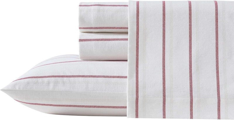 Eddie Bauer - Full Bed Sheets, Cotton Flannel Bedding Set with Matching Pillowcases, Brushed for Extra Softness, Deep Pocket, Oeko-Tex Certified (Cooper Falls Red) - Image 2