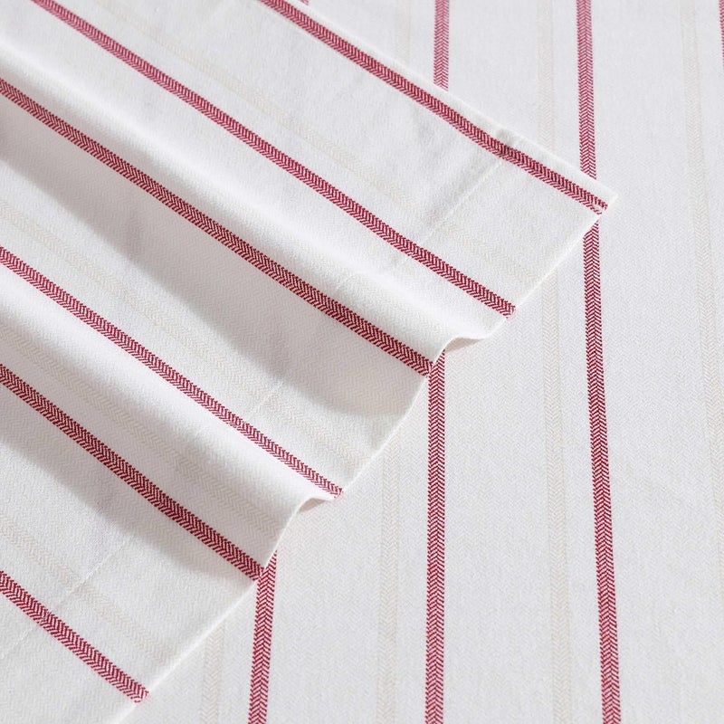 Eddie Bauer - Full Bed Sheets, Cotton Flannel Bedding Set with Matching Pillowcases, Brushed for Extra Softness, Deep Pocket, Oeko-Tex Certified (Cooper Falls Red) - Image 3
