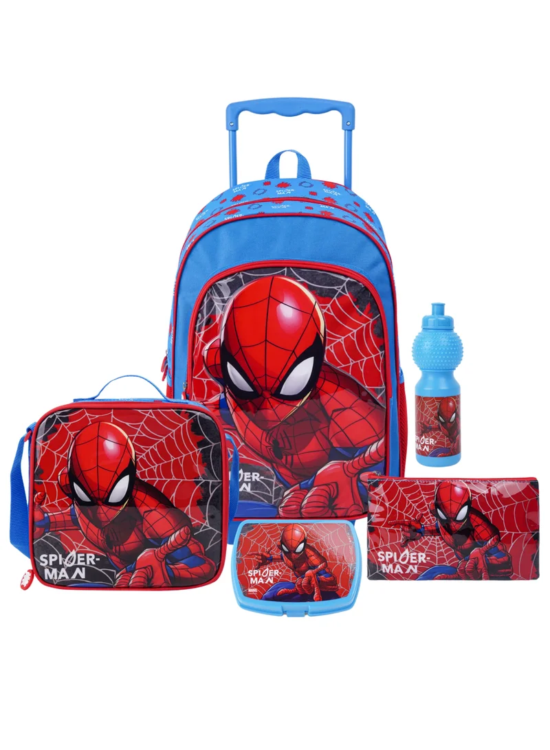 MARVEL Marvel Spider-Man Spidey To The Rescue 5In1 Trolley Box Set 18" I Trolley I Lunch Bag I Water Bottle I Pencil Case I Lunch Box I Packaging